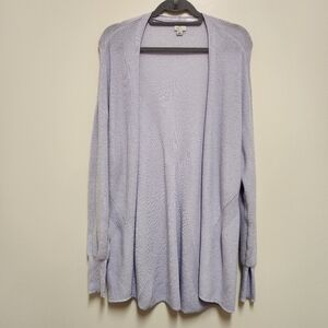 A New Day Womens Open Front Cardigan Size Large Lilac Long Sleeve
